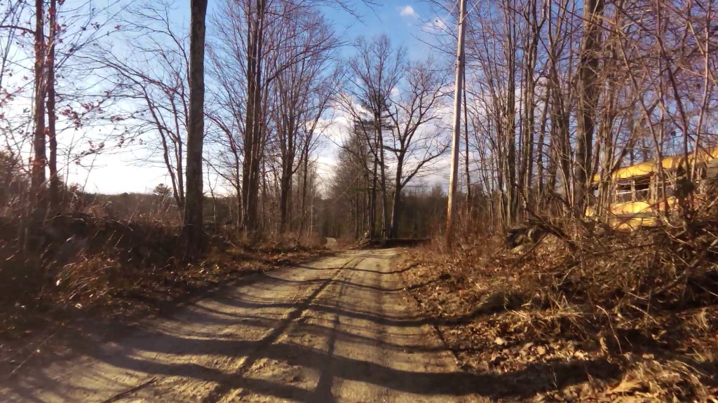 Dirt road and abandoned school bus